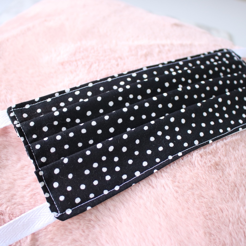 Black Face Mask Adult Reusable Cotton Double Layer - Picture 2 of 8